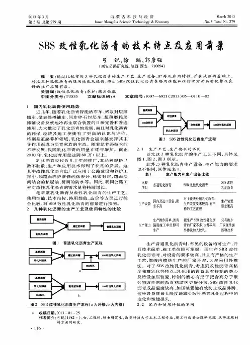 SBS改性乳化沥青的技术特点及应用前景