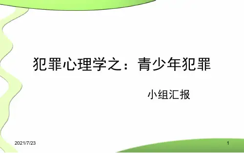 犯罪心理学之青少年犯罪分析PPT课件