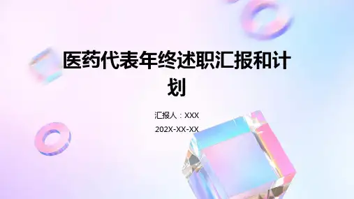 医药代表年终述职汇报和计划PPT