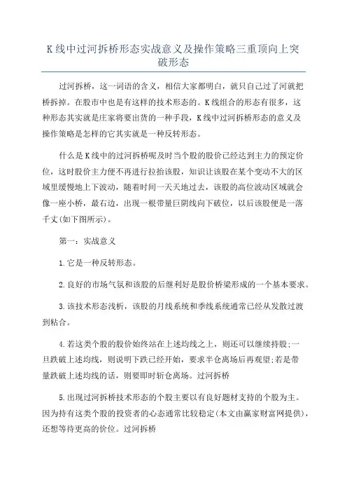 K线中过河拆桥形态实战意义及操作策略三重顶向上突破形态