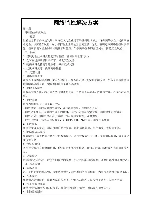 网络监控解决方案