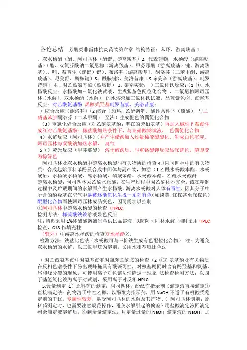 完整药物分析总结