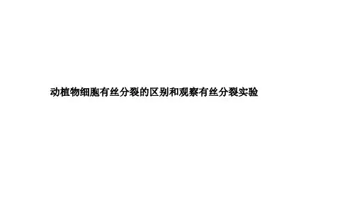 动植物细胞有丝分裂的区别和观察有丝分裂实验课件