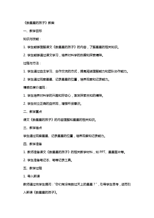《数星星的孩子》教案