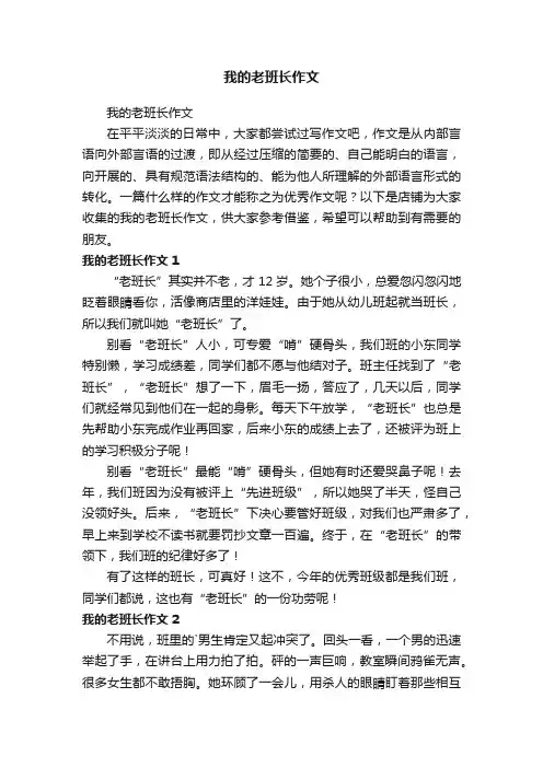 我的老班长作文