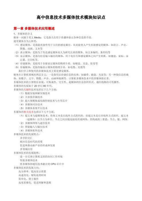 多媒体技术知识点