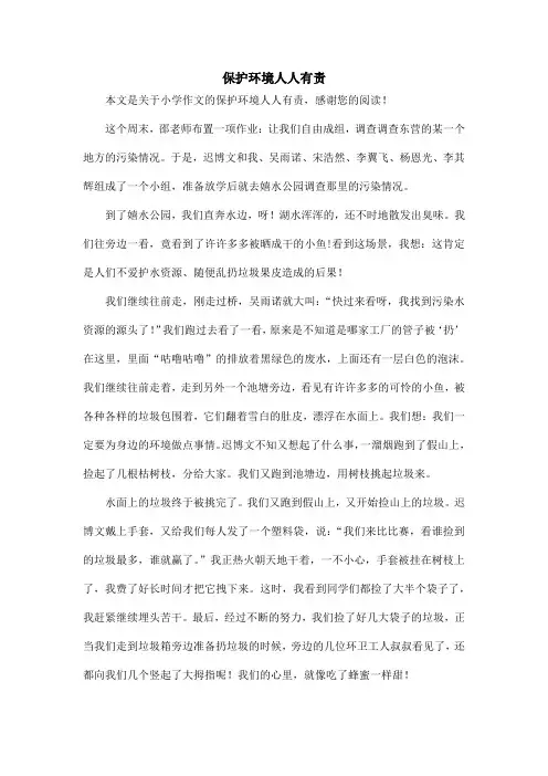 保护环境人人有责_小学作文_4