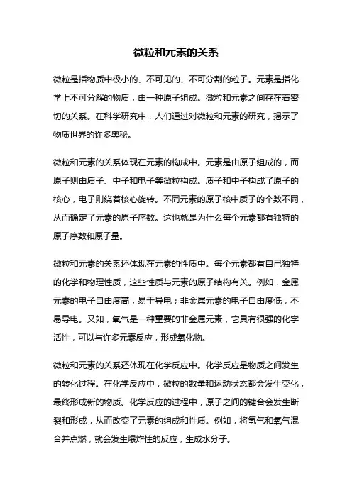 微粒和元素的关系