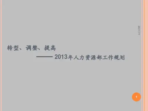 13年人力资源工作规划