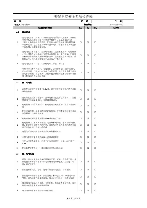 5-3 变配电室安全专项检查表