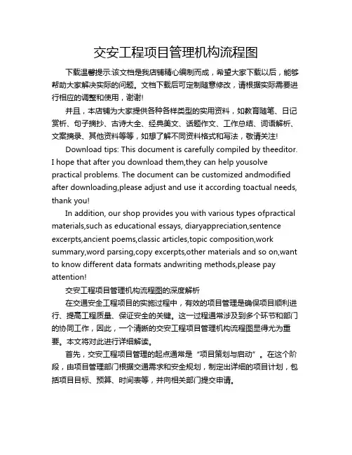 交安工程项目管理机构流程图