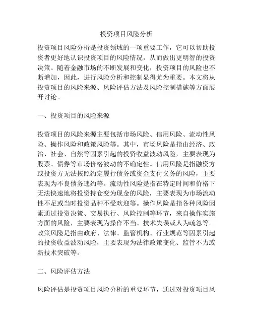 投资项目风险分析