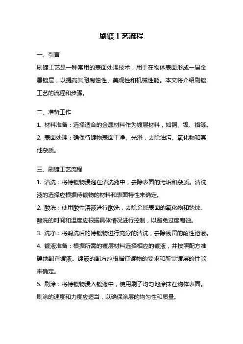 刷镀工艺流程