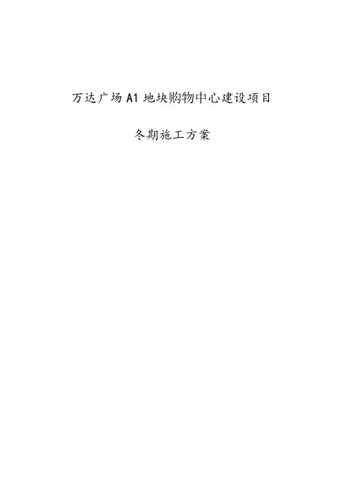 万达广场A1地块购物中心建设项目冬期施工方案