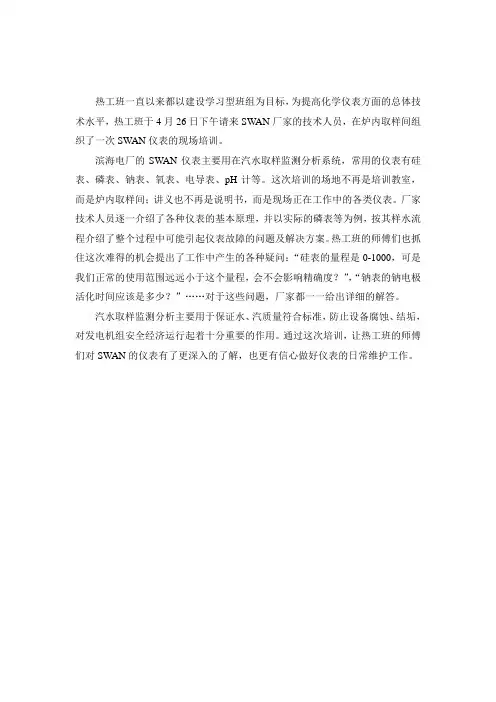 SWAN仪表培训