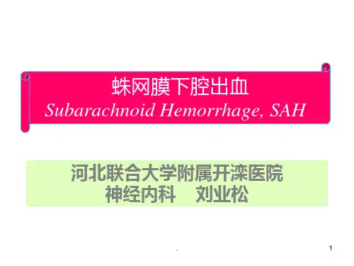 蛛网膜下腔出血课件PPT课件