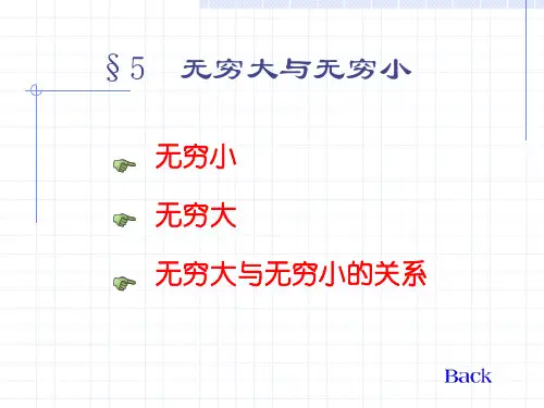 同济七版NUAA高数课件  第一章 函数与极限  无穷大与无穷小