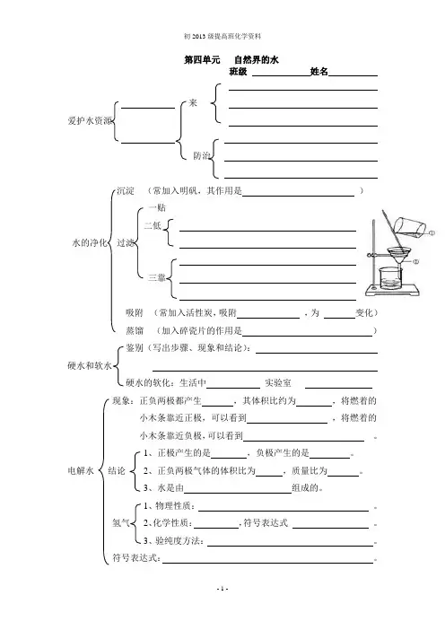 第4单元自然界中的水(知识网络)