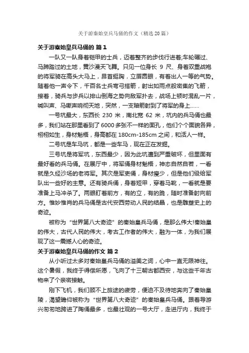 关于游秦始皇兵马俑的作文（精选20篇）