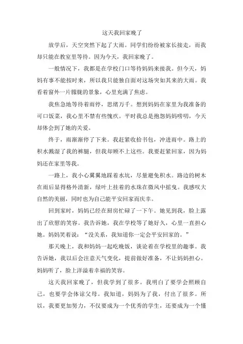 这天我回家晚了