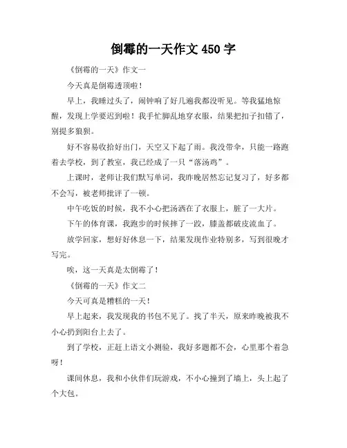 倒霉的一天作文450字