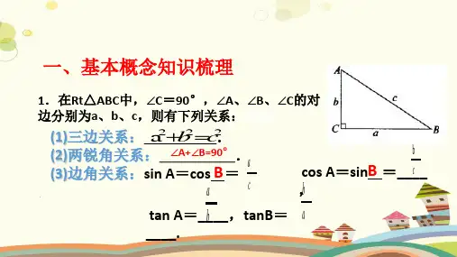 初中数学华东师大九年级上册解直角三角形《解直角三角形》教案PPT