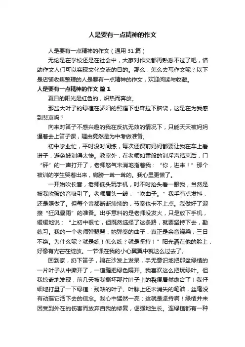 人是要有一点精神的作文