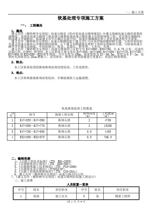 路基软基处理专项施工方案