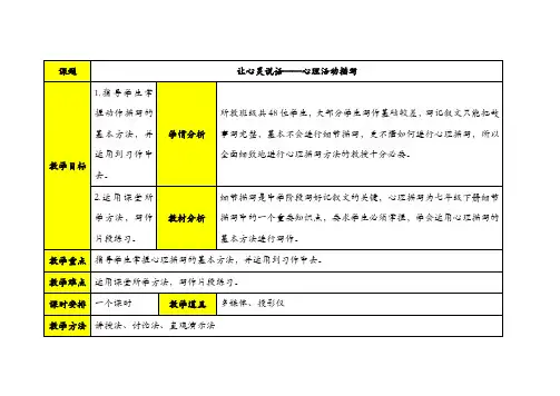 让心灵说话----心理活动描写