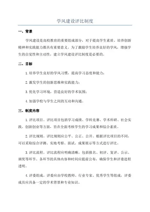 学风建设评比制度