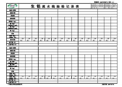 抽检记录表格