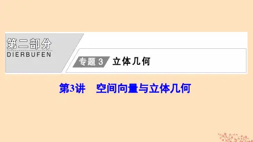 高考数学大二轮复习第二部分专题3立体几何第3讲空间向量与立体几何课件理