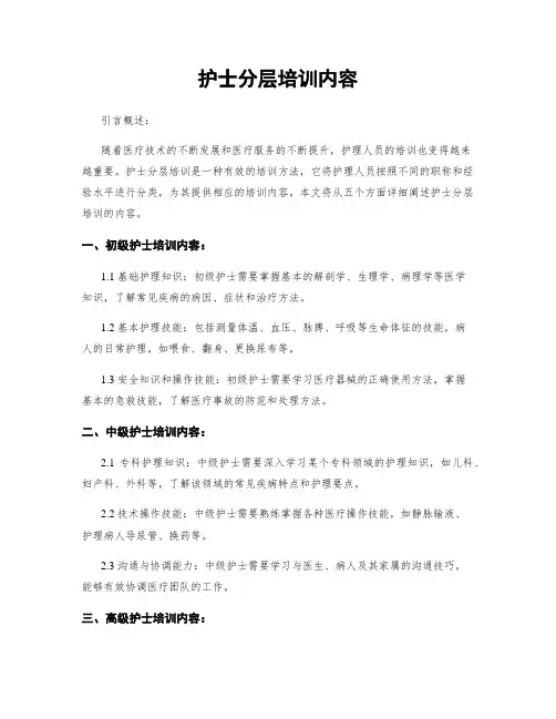 护士分层培训内容