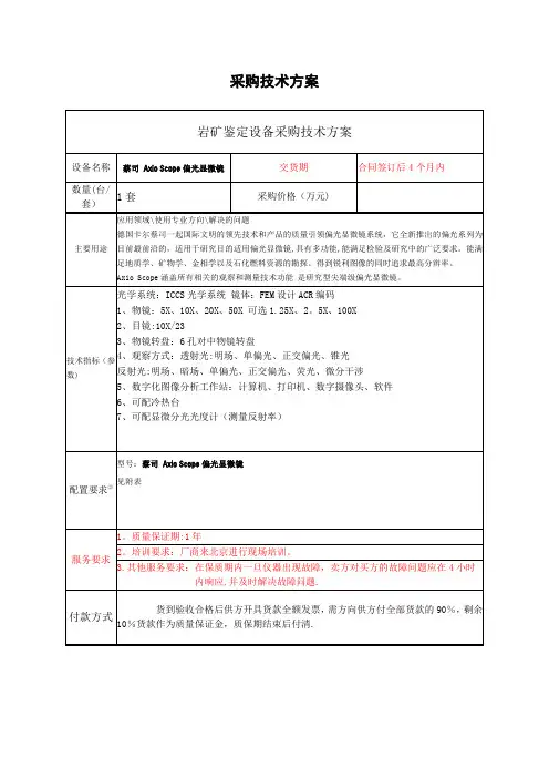 采购技术方案