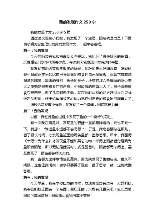 我的发现作文250字