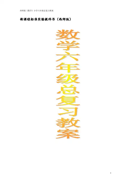 西师版《数学》小学六年级总复习教案