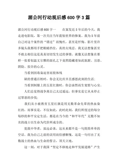 湄公河行动观后感600字3篇