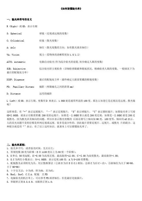 读懂验光单