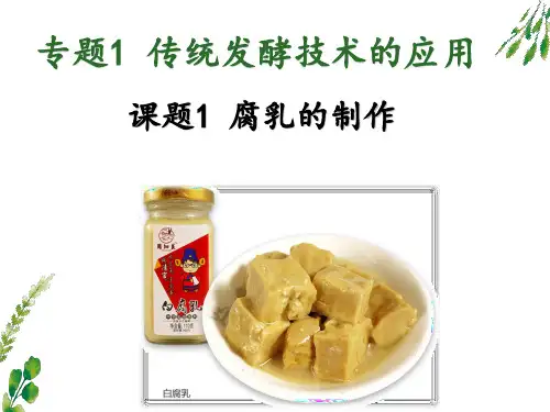 专题2：腐乳的制作(30张PPT)