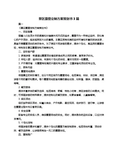 景区露营定制方案策划书3篇