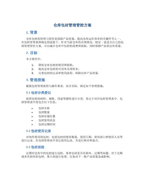 仓库包材管理管控方案