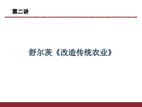 舒尔茨改造传统农业ppt课件