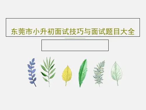 东莞市小升初面试技巧与面试题目大全共142页