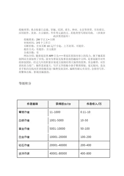 女频 「趣阅小说网」2019作者福利体系(附编辑邮箱投稿方式)