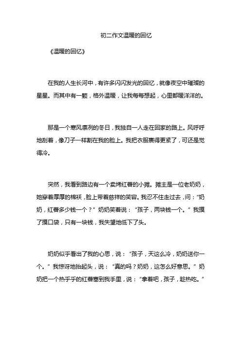 初二作文温暖的回忆