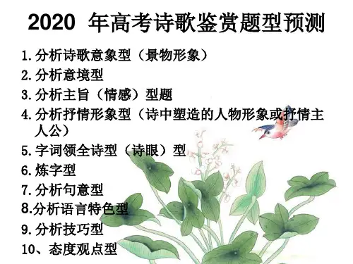 2020年高考古诗词鉴赏第二轮复习 (2)