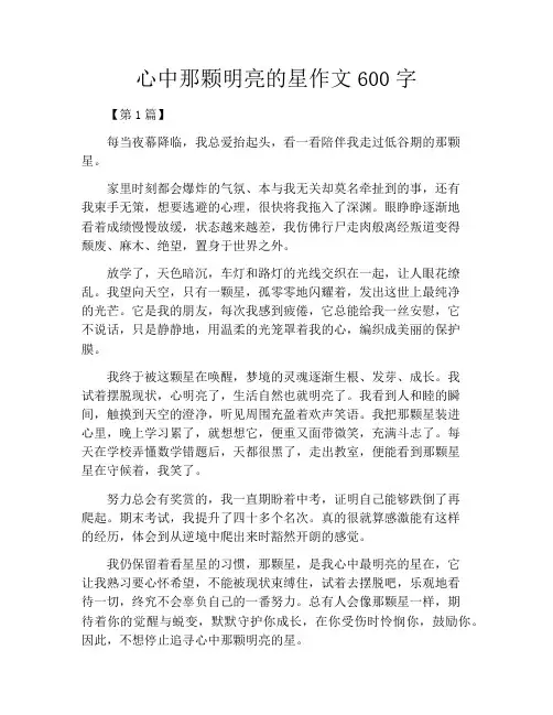 心中那颗明亮的星作文600字