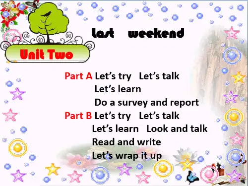 六年级英语下册Unit2《LastWeekend》 优秀课件1人教PEP版