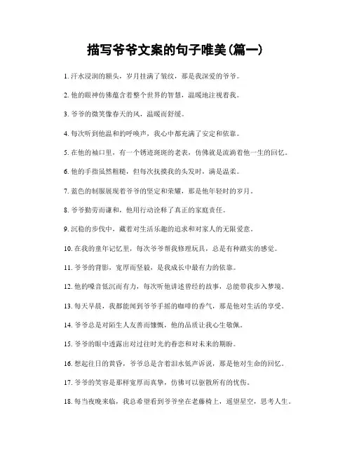 描写爷爷文案的句子唯美(精选两篇)