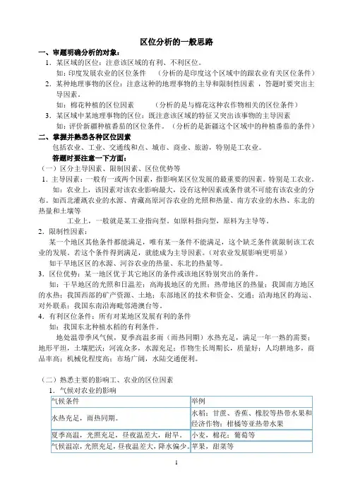 区位分析的一般思路